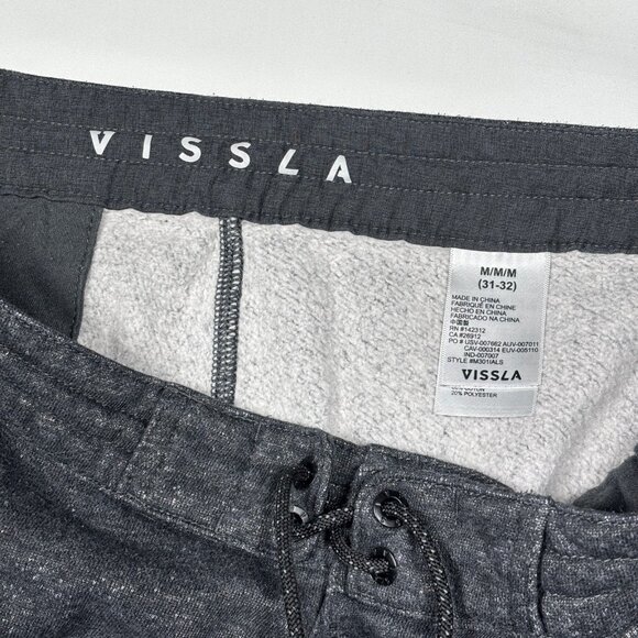 Vissla Heather Gray Fleece Sweatpants Joggers Tapered Slim Fit Mens M (31-32) - Picture 5 of 11